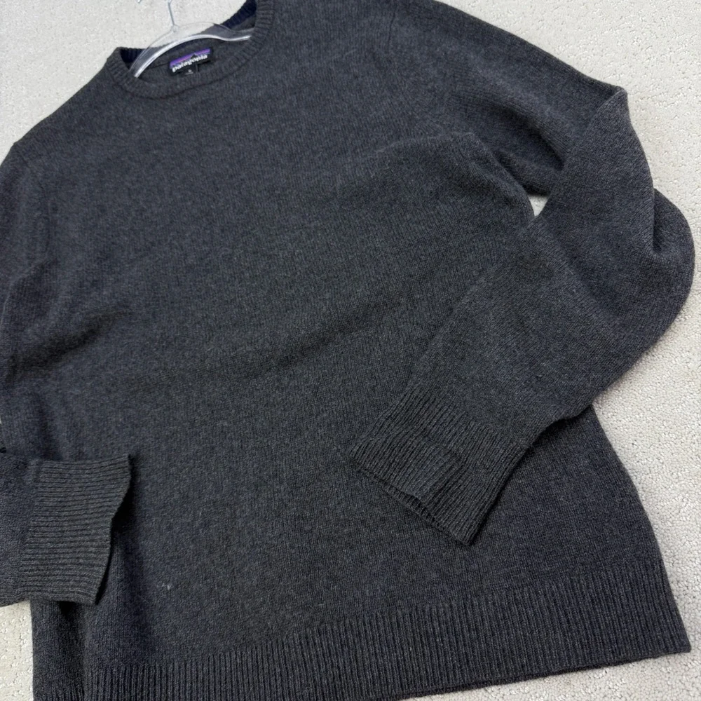 Patagonia Recycled Cashmere Crewneck Mens M Forge Grey 50525 Wool Blend Sweater